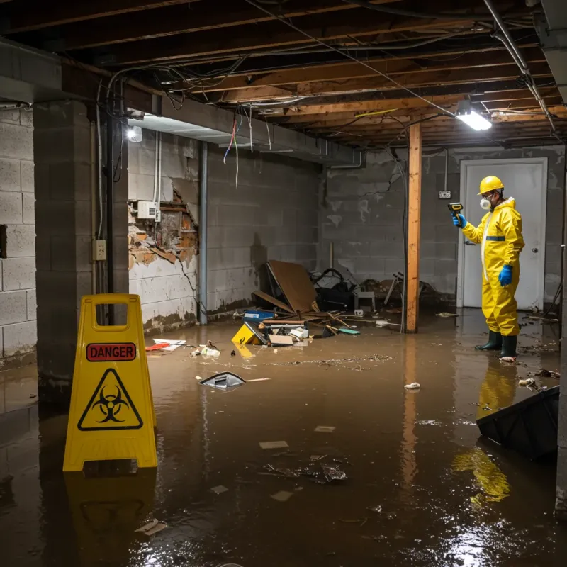 Flooded Basement Electrical Hazard in Fayetteville, GA Property